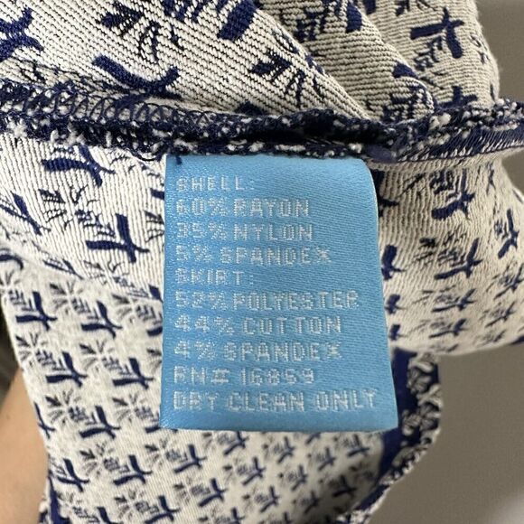 J McLaughlin Short Sleeve Mini Dress Women's Back Zip Navy Blue Size 2 - Picture 5 of 5